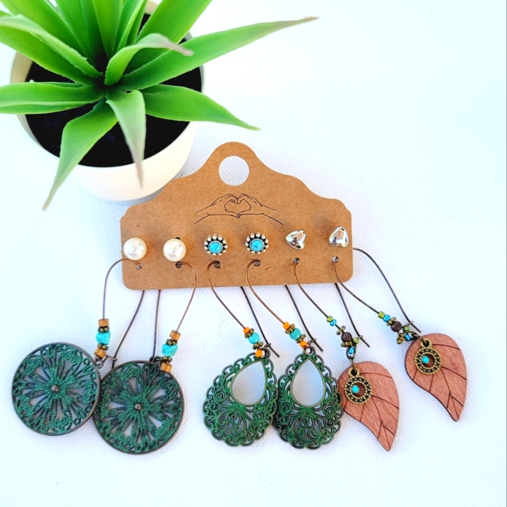 BOHO Lot of 6 Pairs of Earrings